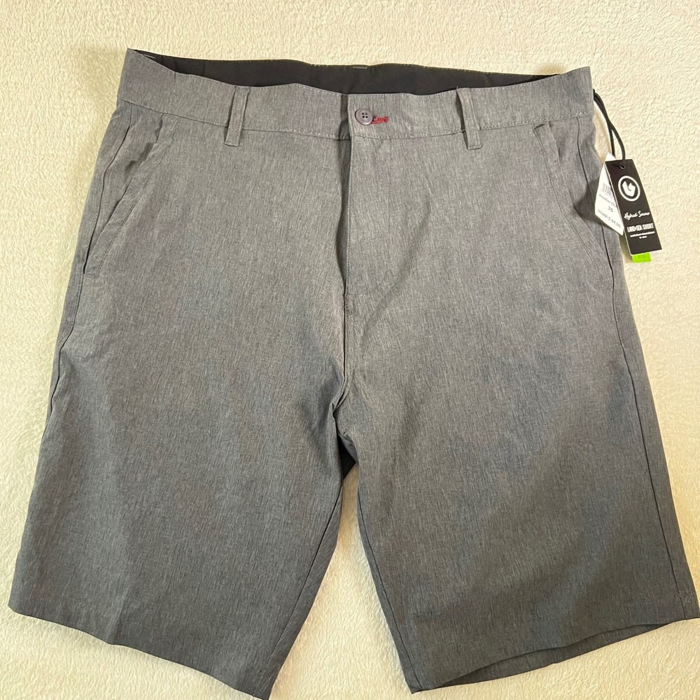 Burnside Mens Hybrid Series Land+Sea Shorts Grey Heathered Boardshorts Size 36